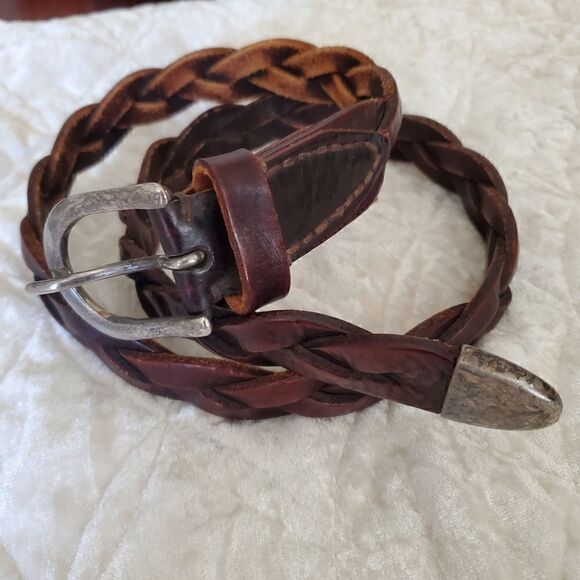 VINTAGE Banana Republic‎ Women\'s Leather Braided  Belt Size 30 main image 5